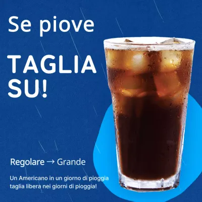 Un semplice spot blu per il caffè della stagione delle piogge