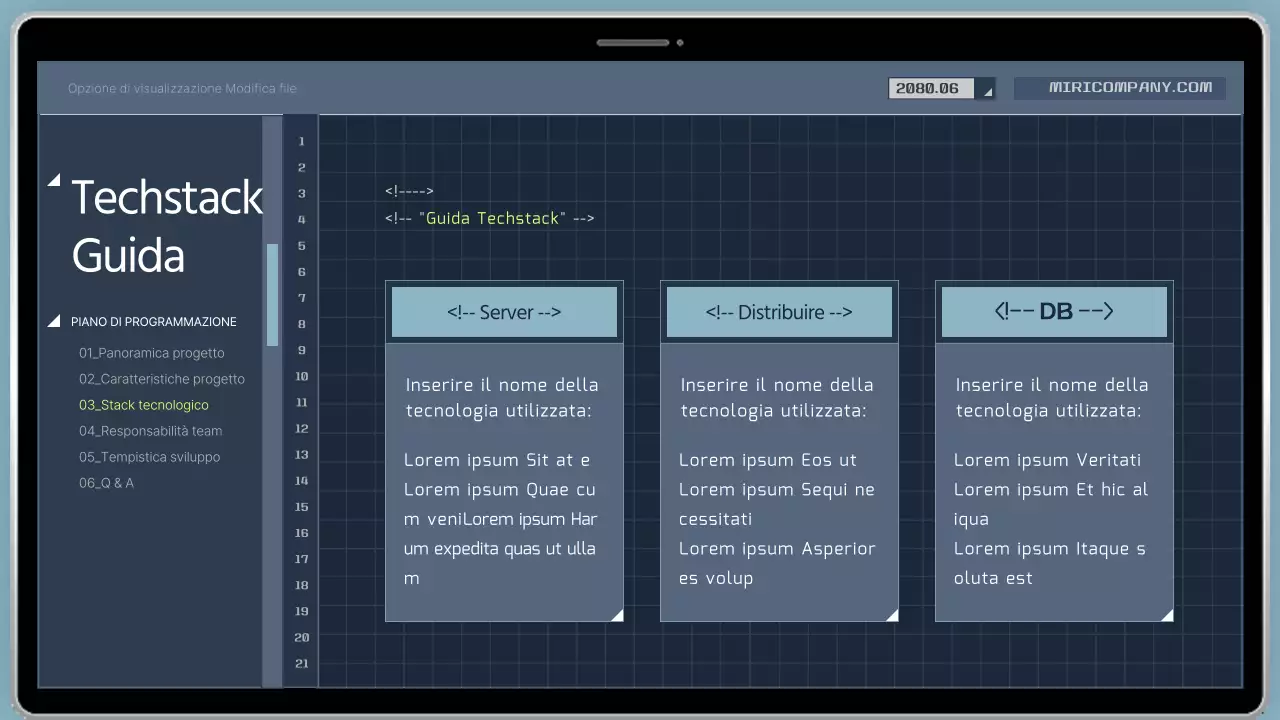 Prospetto del programma di codifica per sviluppatori in stile cyber in blu navy e giallo