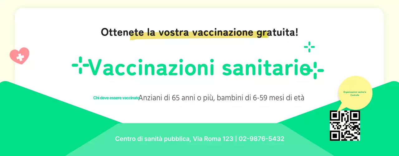 Avvisi di vaccinazione sanitaria gialli e verdi