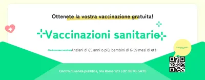 Avvisi di vaccinazione sanitaria gialli e verdi
