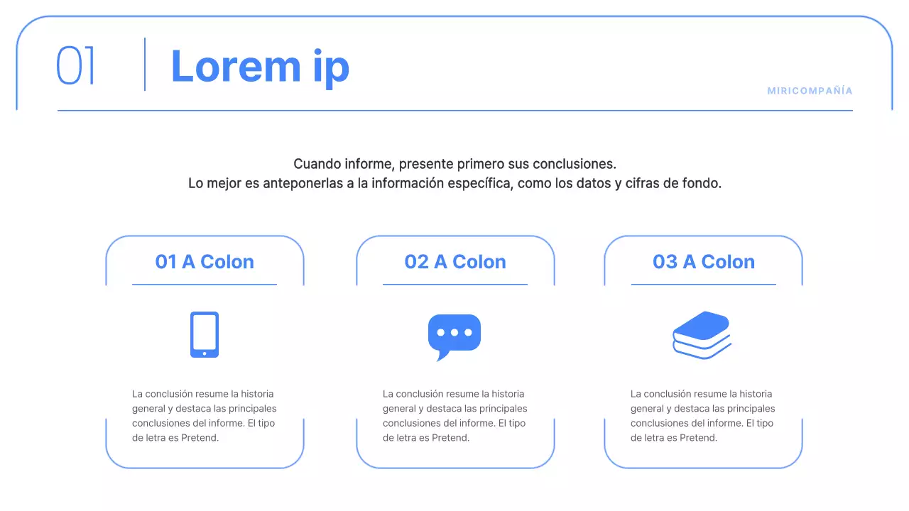 Informes corporativos sencillos en azul