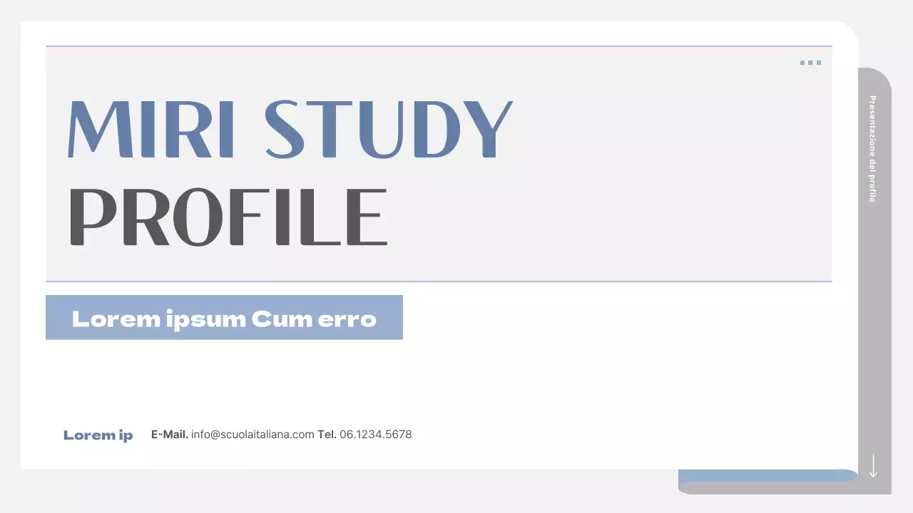 Un semplice prospetto scolastico in grigio e blu