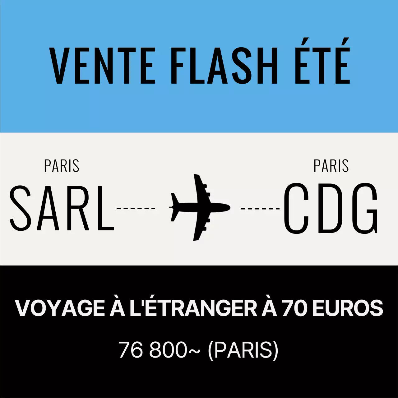  Promouvoir les réductions sur les billets avec une palette de couleurs simples bleu clair et noir