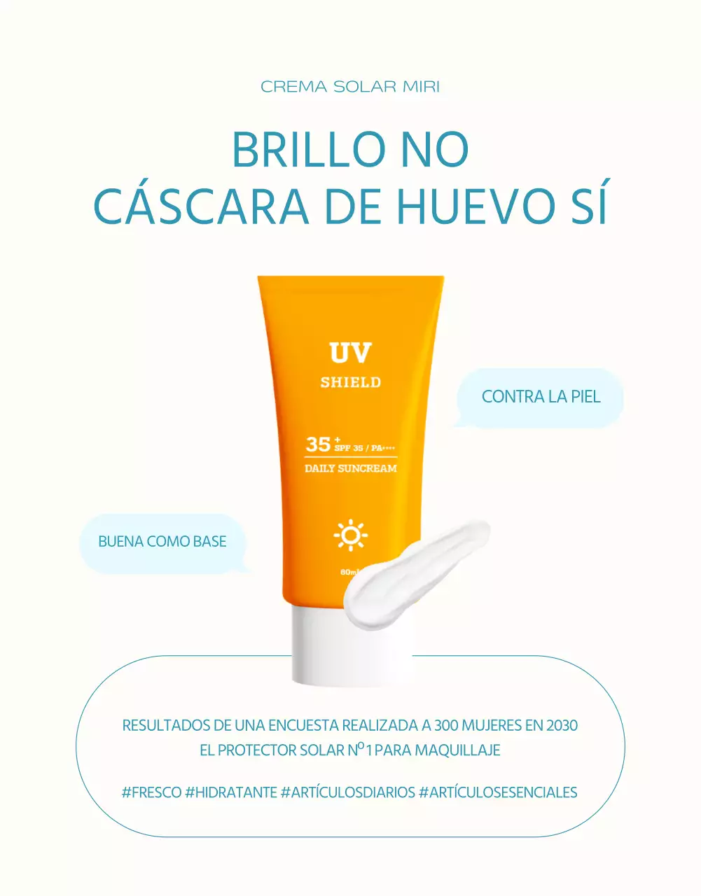 Un simple protector solar en azul claro y naranja explicado