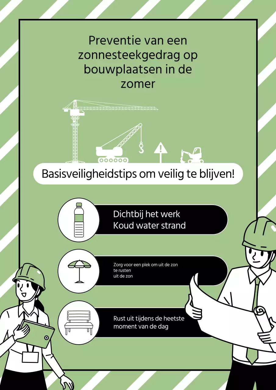 Tips ter voorkoming van een zonnesteek in zwart en chartreuse kleuren