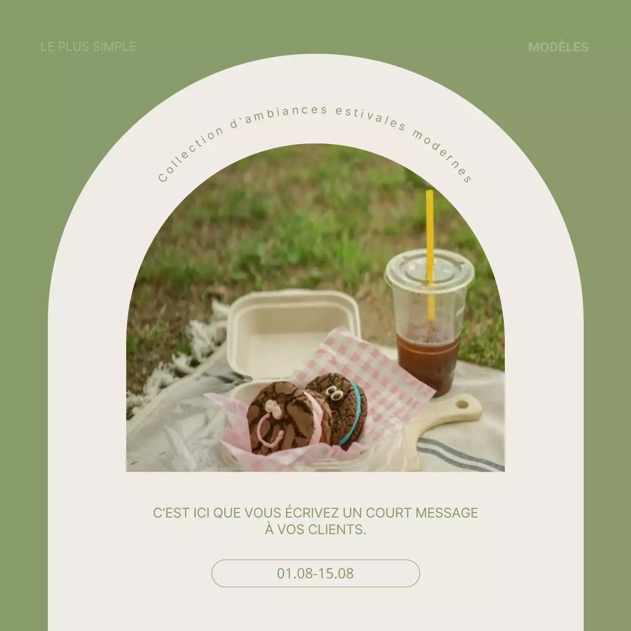 Une simple annonce de vente inspirée de l'été en chartreuse et ivoire