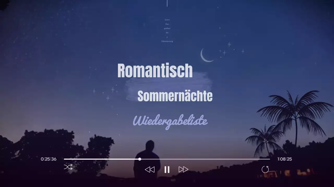 Einfache Sommernachts-Playlist-Hülle in Marineblau und Lila