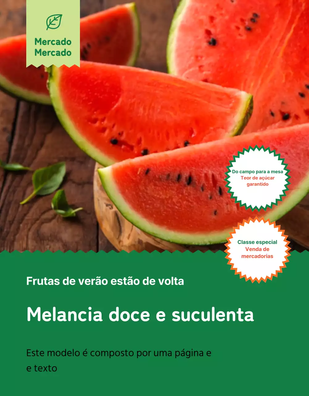 Promover fruta simples de produtos frescos nas cores verde e chartreuse