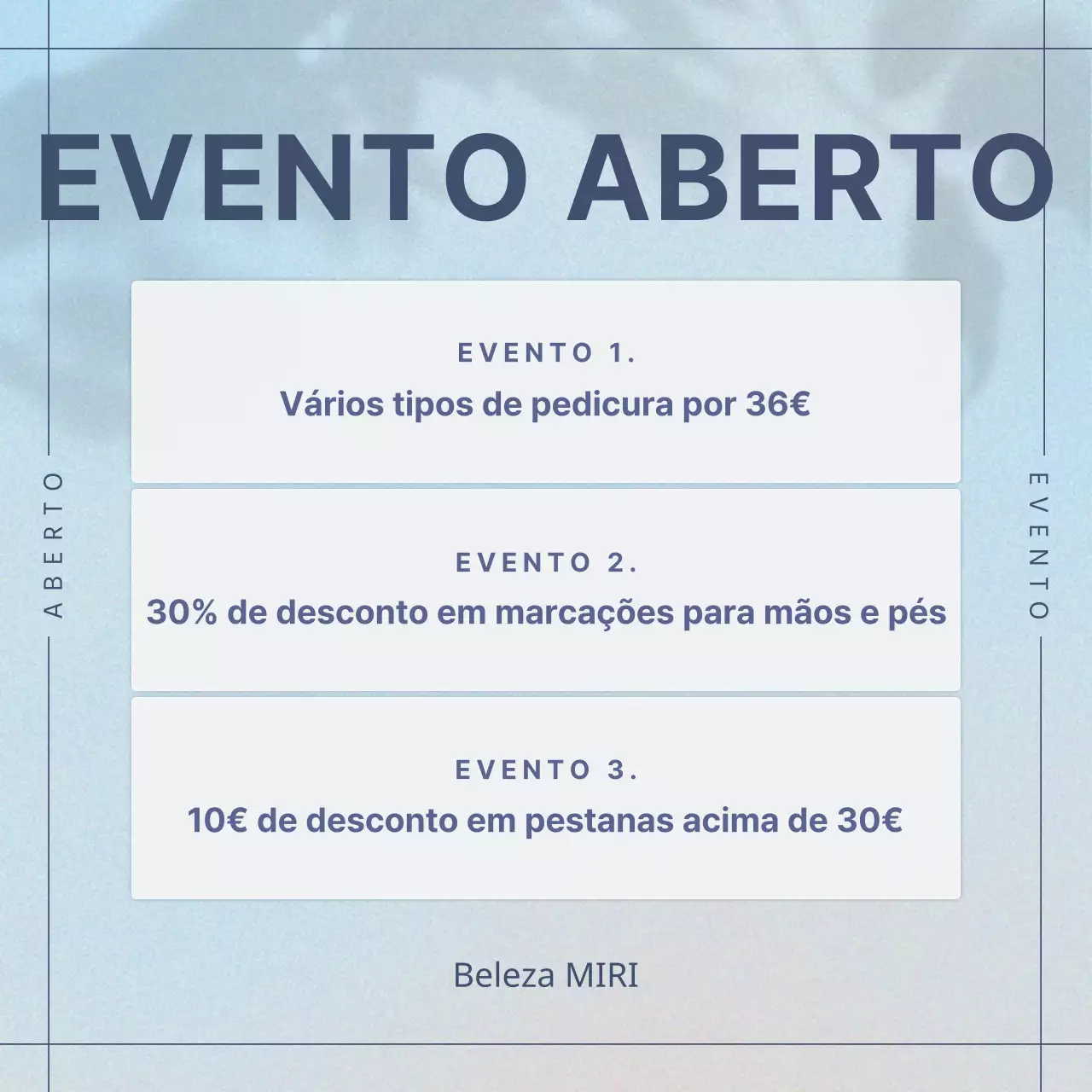 Promover um salão de beleza de luxo em azul claro