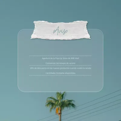 Anunciamos la apertura de una sencilla pop-up store de verano en azul claro y blanco