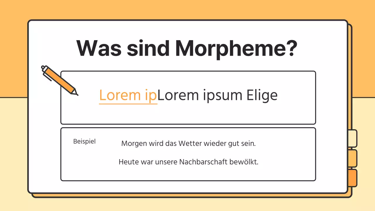 Orangefarbene und gelbe Ressourcen zur grundlegenden koreanischen Grammatik