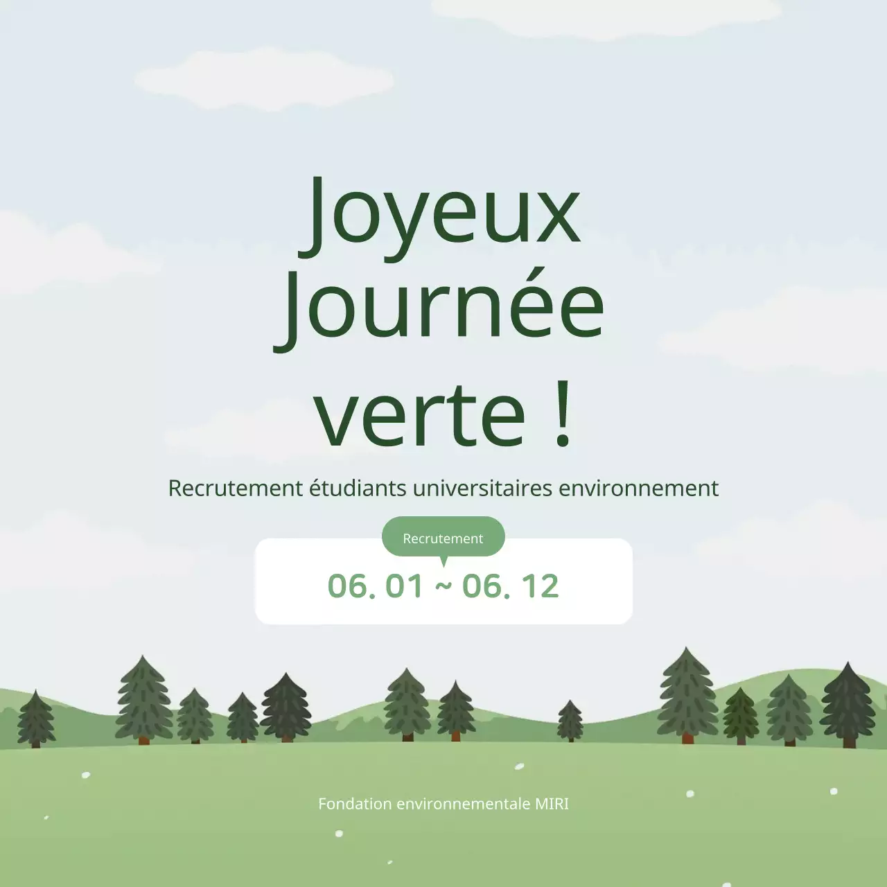 Une description simple, en vert et blanc, du recrutement d'étudiants bénévoles dans les établissements d'enseignement supérieur