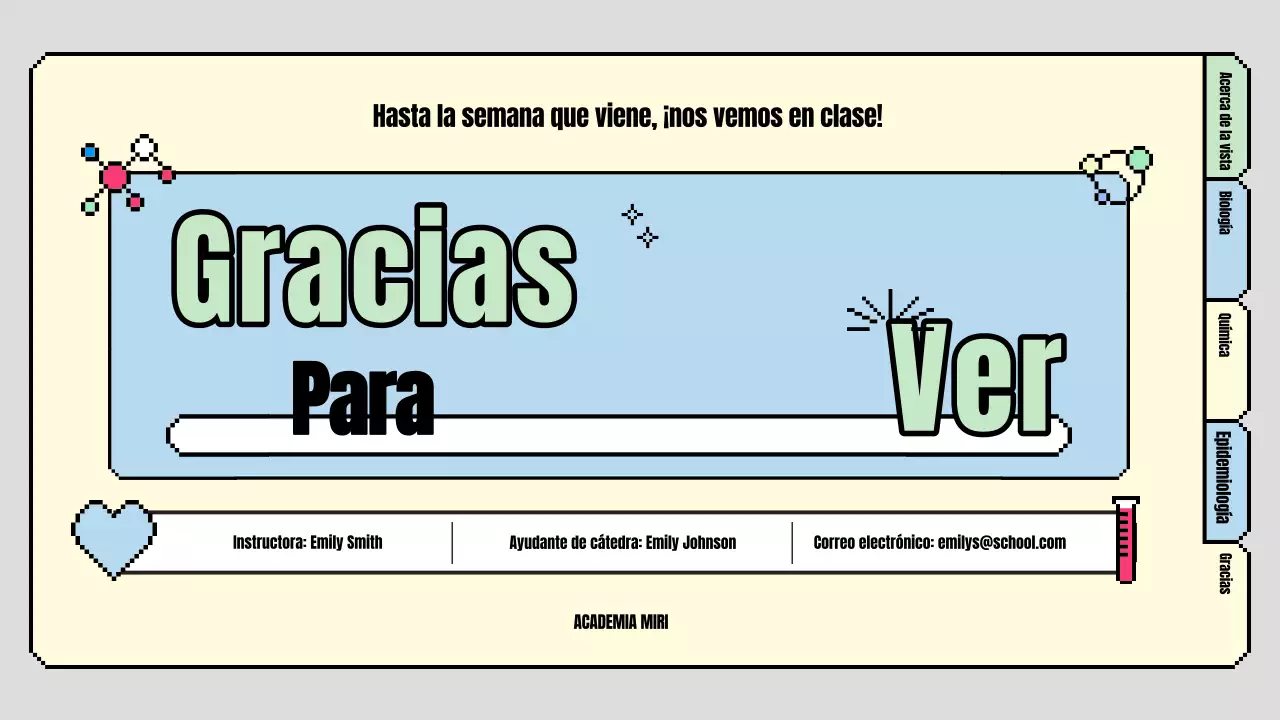 Bonito plan de clase de ciencias para primaria en azul claro y verde claro