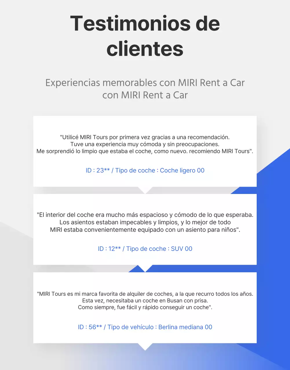 Anuncio sencillo de agencia de viajes de alquiler de coches en azul y naranja