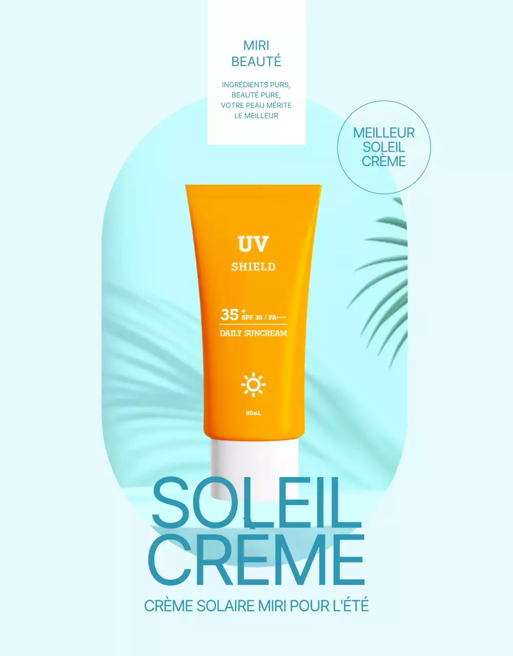 Une simple crème solaire en bleu clair et orange expliquée