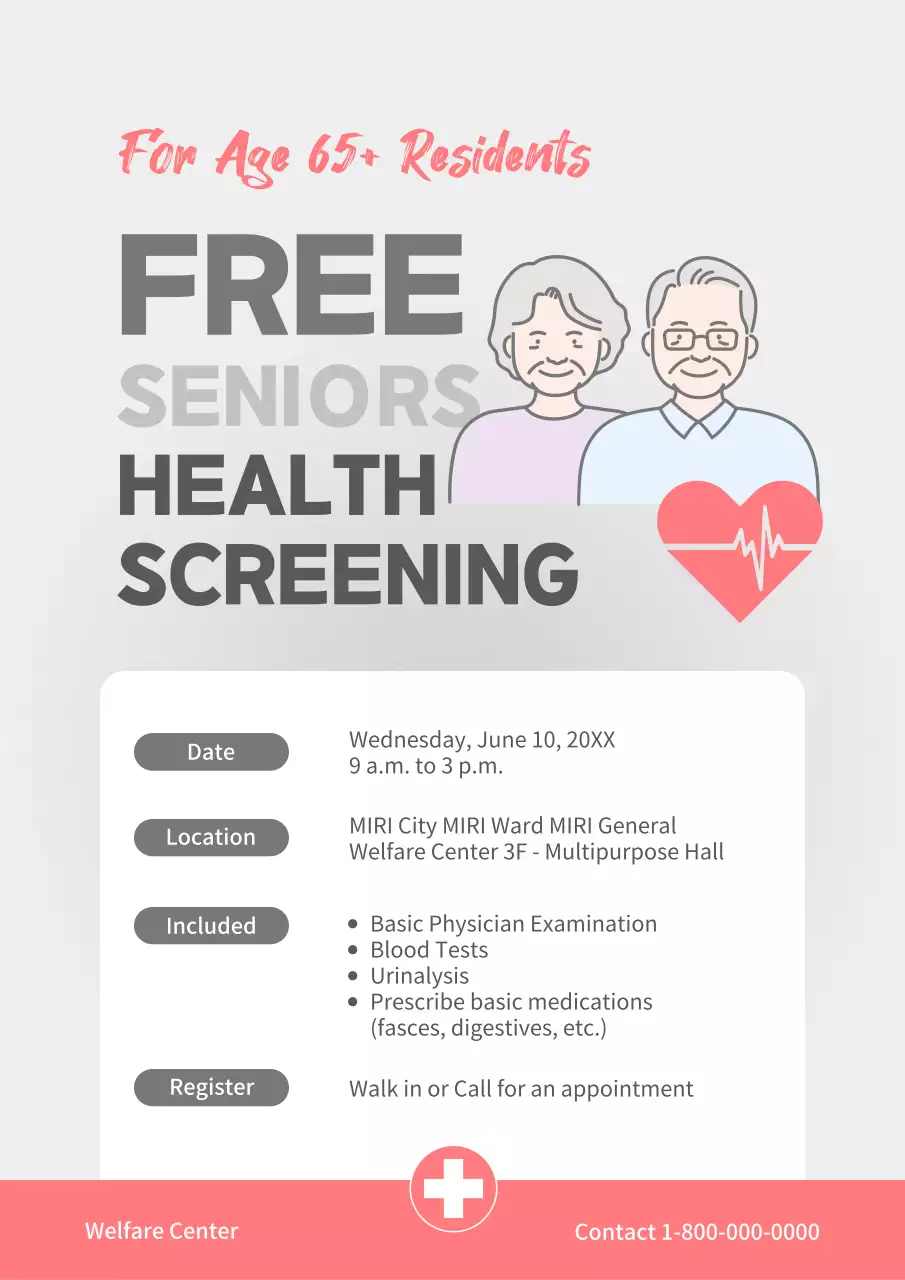 Grey Simple Health Announcement Poster