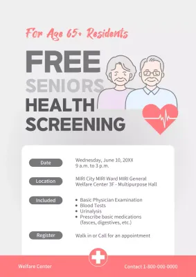 Grey Simple Health Announcement Poster