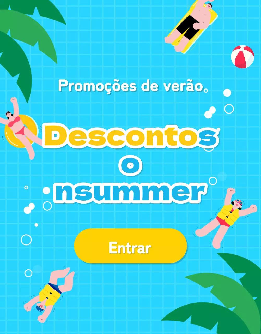 Promover uma bonita promoção de verão em azul claro
