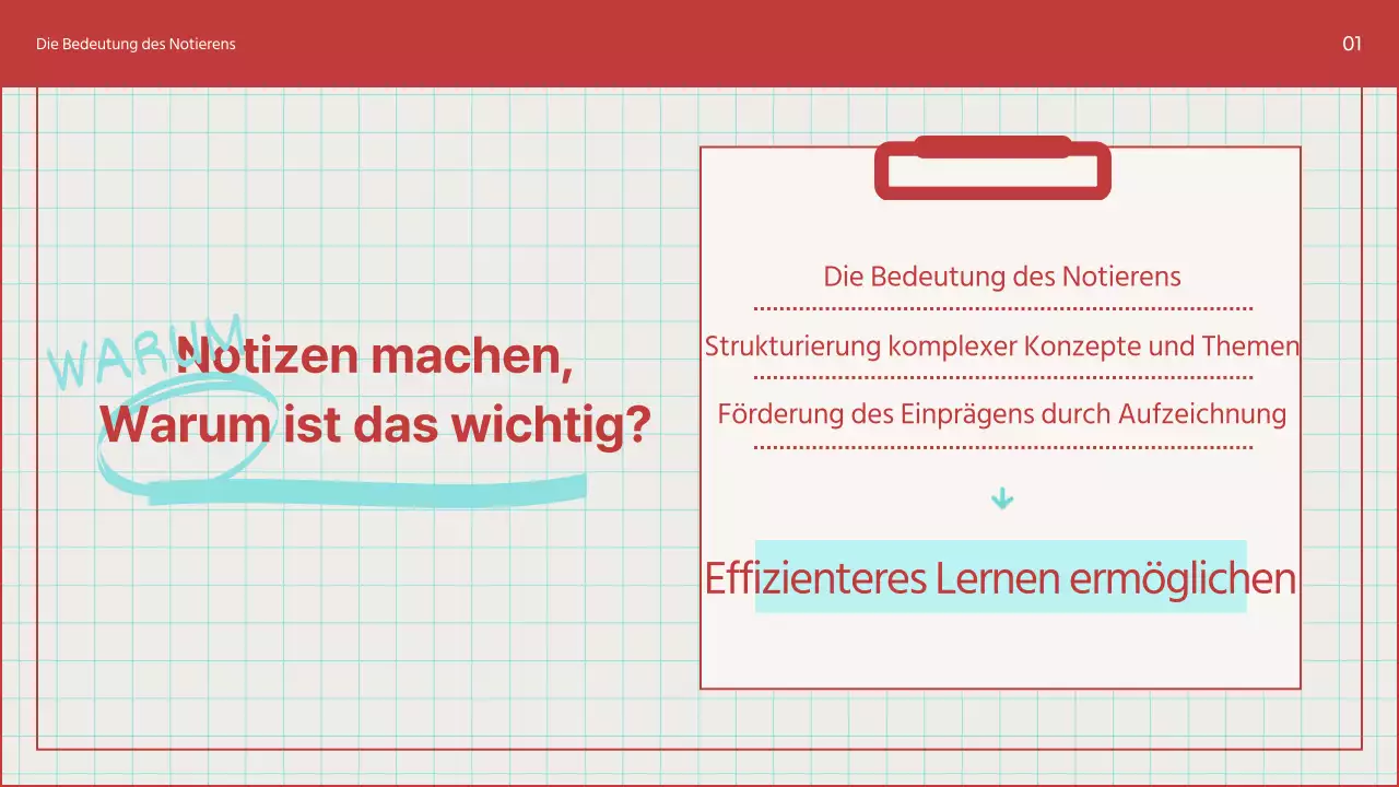 Ein Leitfaden für einfache Notizen in Hellblau und Blau