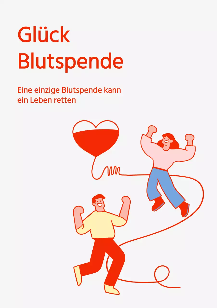 Blutspende Illustration Konzept in rot und grau