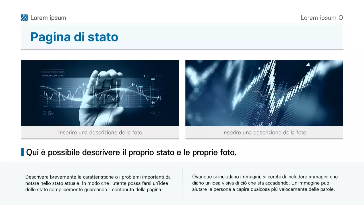 Una semplice presentazione stampabile in bianco e blu