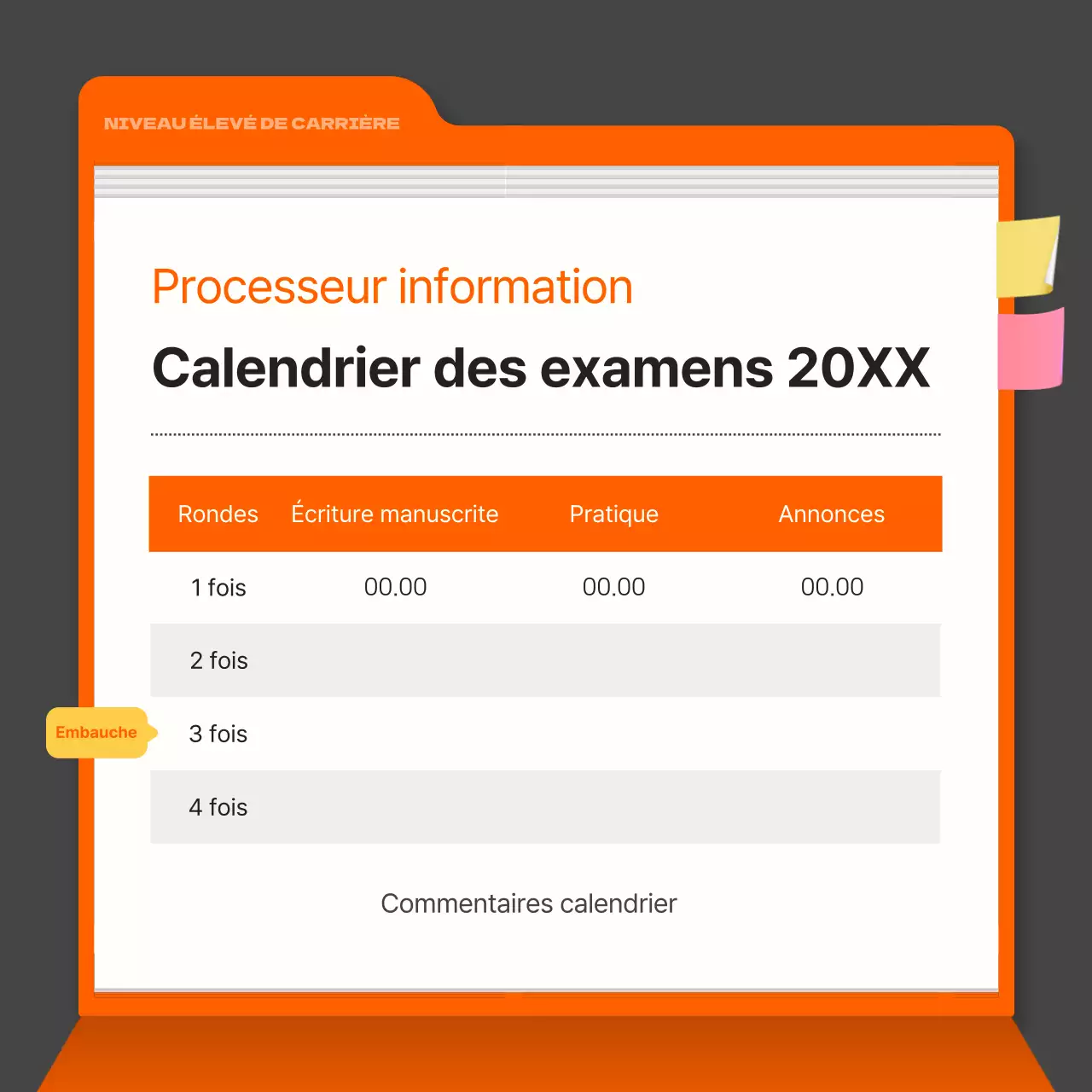 Une simple annonce de qualification grise et orange