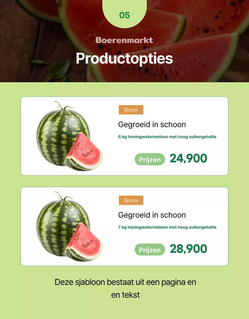 Promoot eenvoudig vers fruit in groene en chartreuse kleuren