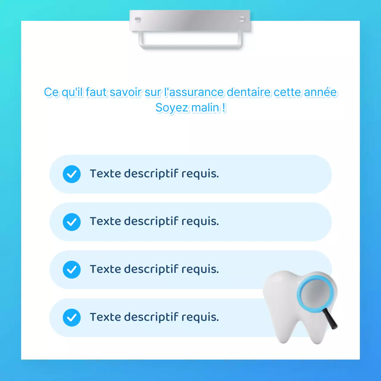 Promouvoir votre cabinet dentaire bleu clair