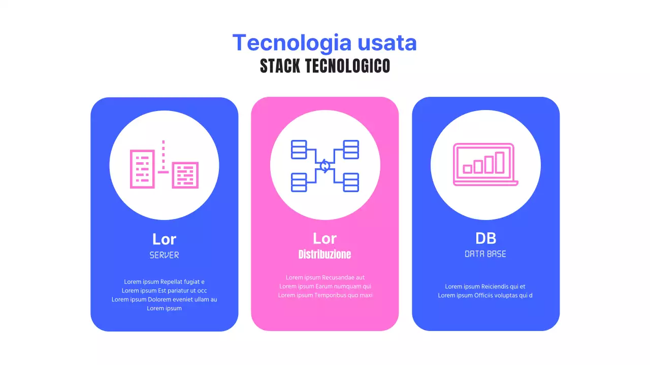 Un semplice brief di progetto di sviluppo web in blu e rosa