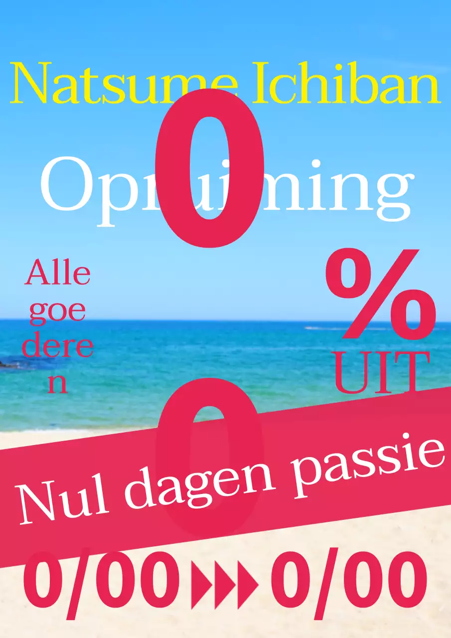 Advertentie voor eenvoudige, basic zomerkleding in blauw en rood