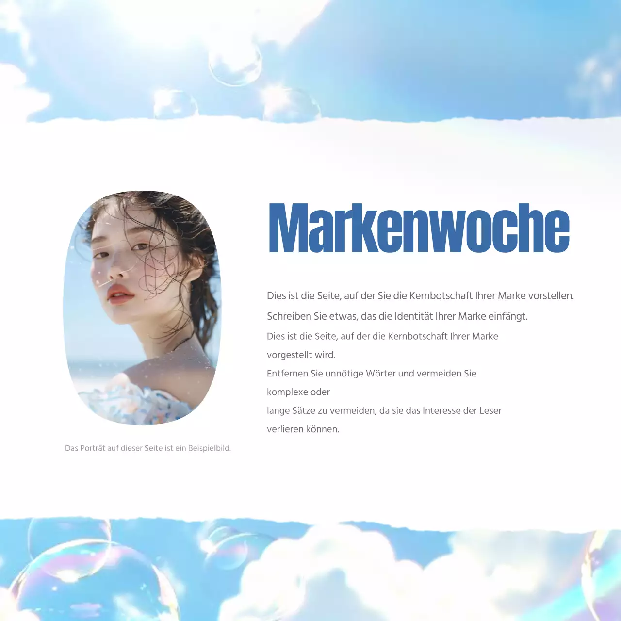 Einfaches Sommer-Markenmarketing in Blau