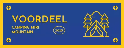 Ontwerp met een vlag-achtig campingpictogram