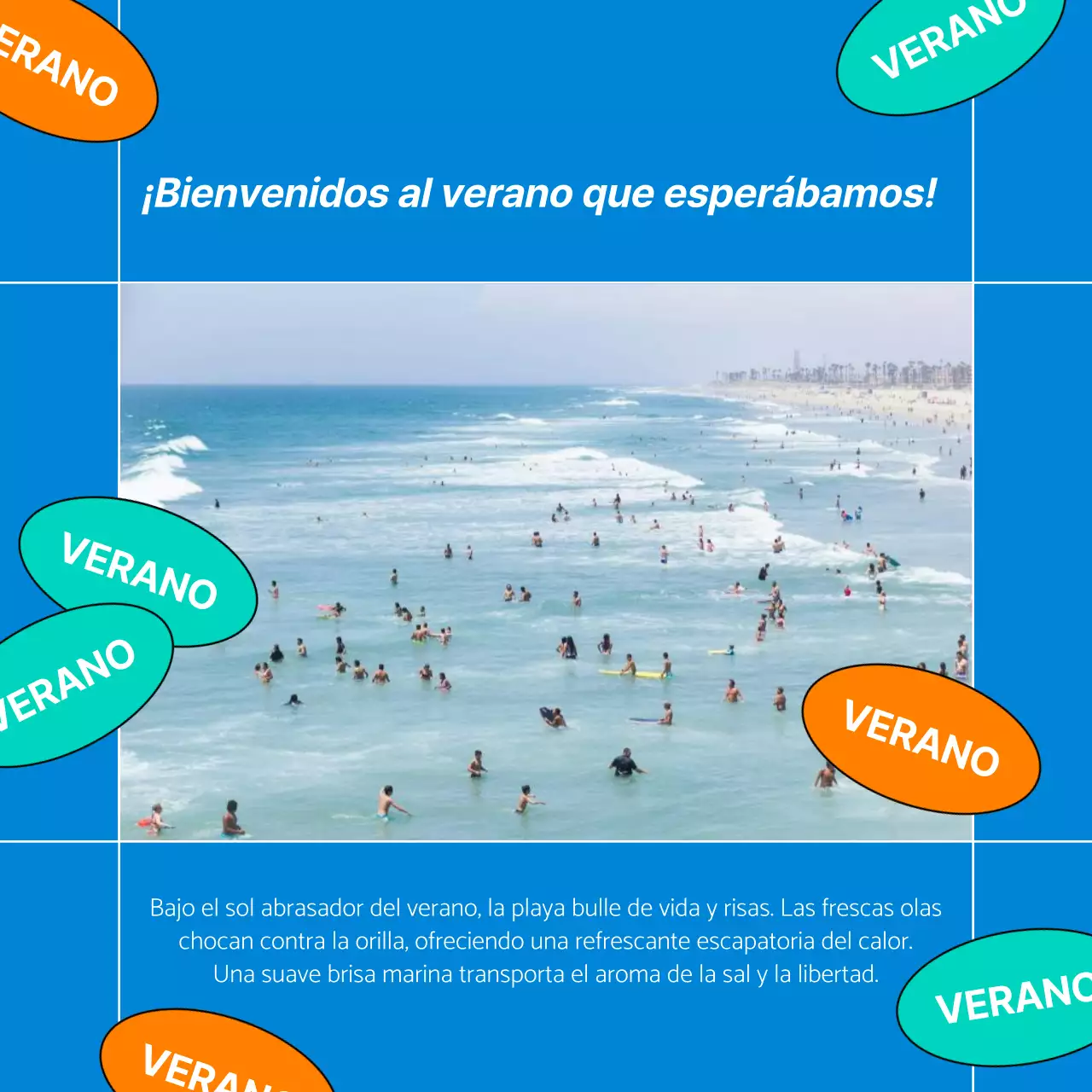 Mares de verano en tendencia en post azul y naranja