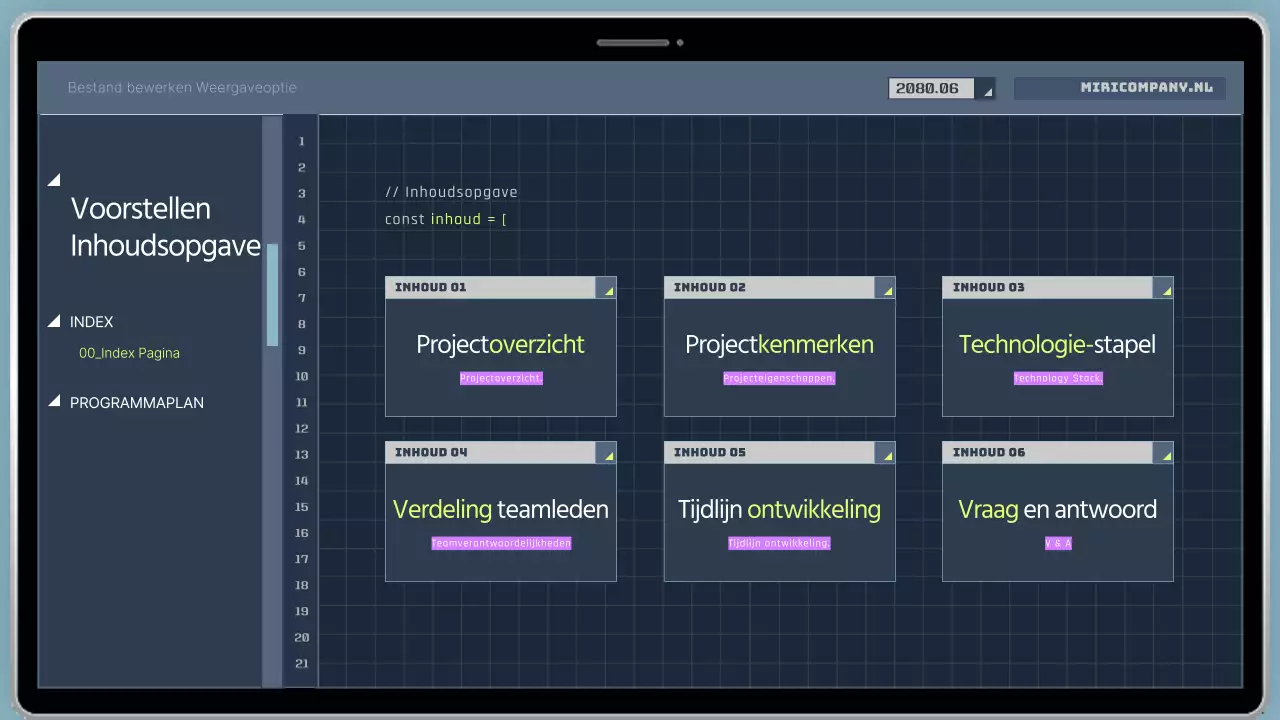 Prospectus coderingsprogramma voor ontwikkelaars in cyberstijl in marineblauw en geel