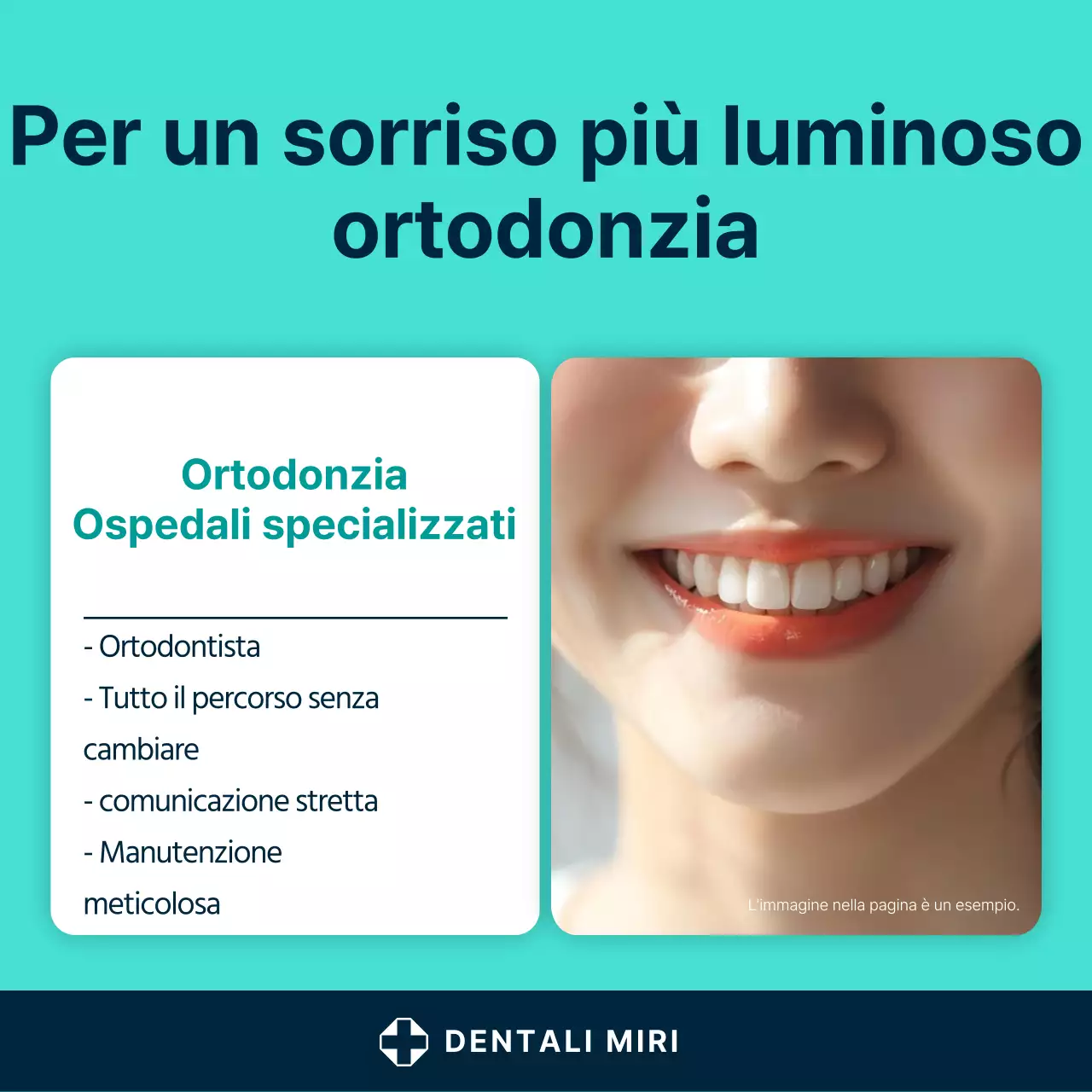 Un semplice post promozionale dentale bianco e menta