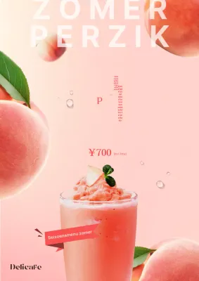 Promoot een trendy zomerdrankmenu met rode en roze kleuren