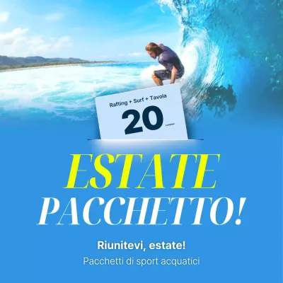 Promuovere le lezioni di sport acquatici con accenti blu e gialli