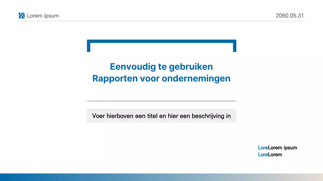 Een eenvoudige blauw-wit afdrukbare rapportpresentatie