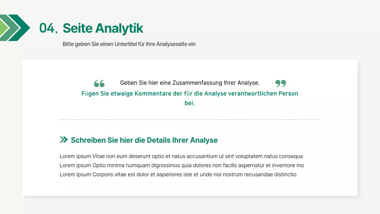 Ein einfacher Unternehmensbericht in Grün