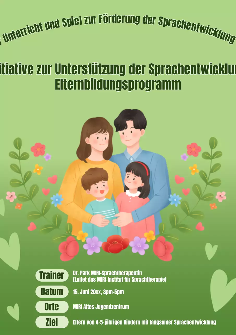 Förderung der einfachen Sprachförderung in Grün und Khaki