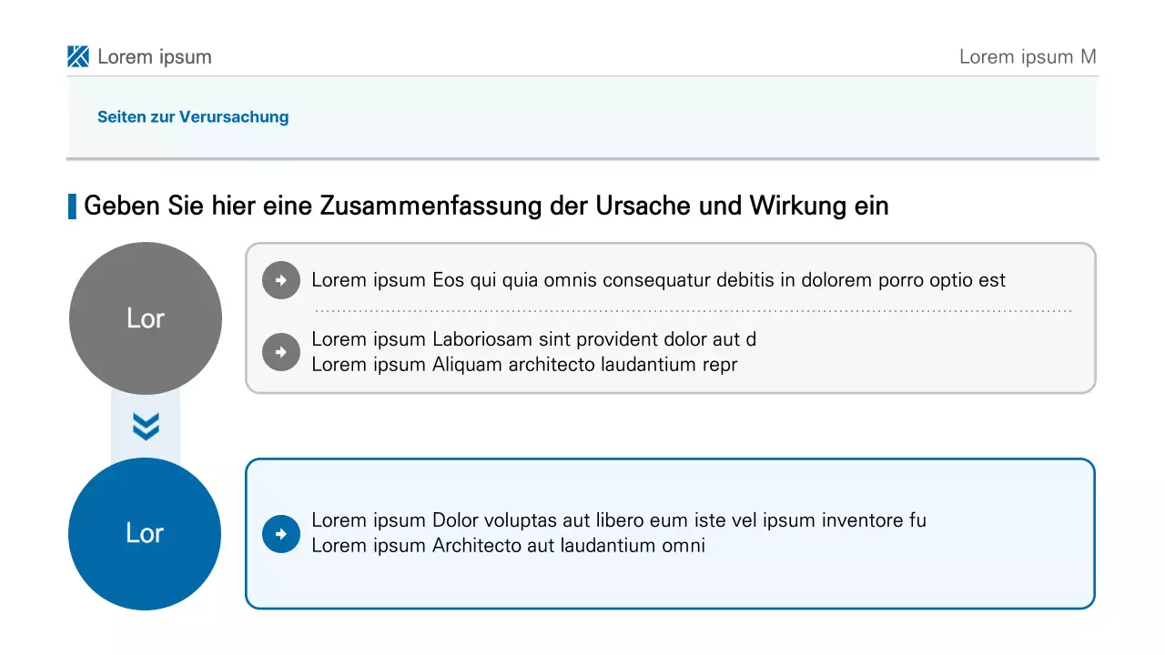 Eine einfache, blau-weiße, druckbare Berichtspräsentation
