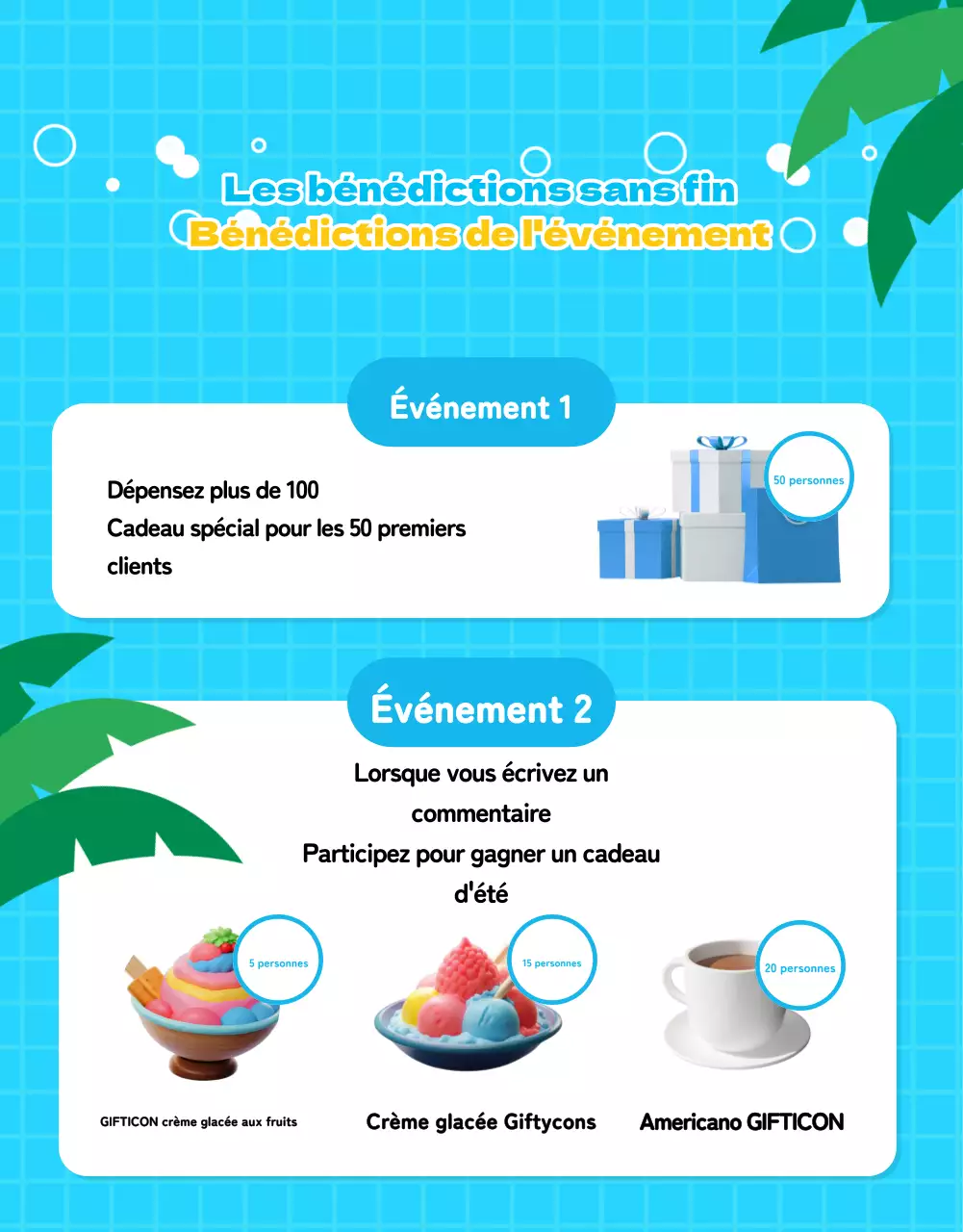 Faire une jolie promotion d'été en bleu clair