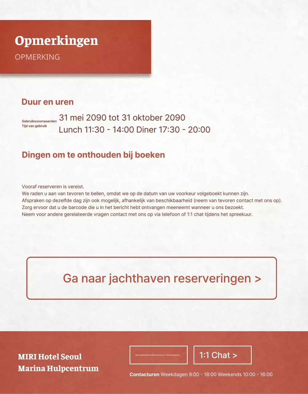 Klassieke hotelbuffetten in rode en ivoorkleurige post