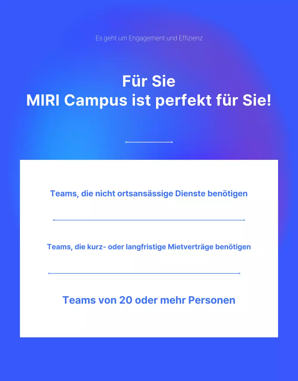 Förderung der modernen Bürogemeinschaft von Blue