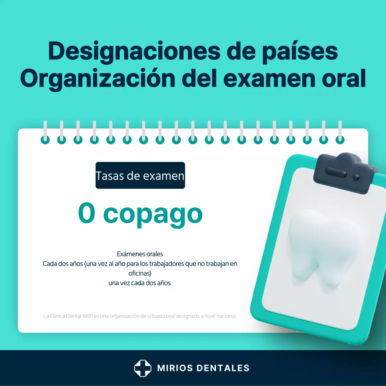 Un sencillo post promocional dental en blanco y menta