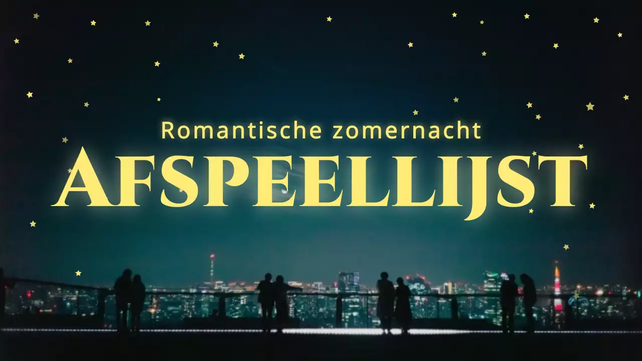 Eenvoudige zomeravond afspeellijst cover in marineblauw en geel