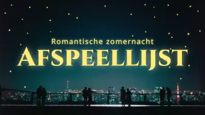 Eenvoudige zomeravond afspeellijst cover in marineblauw en geel