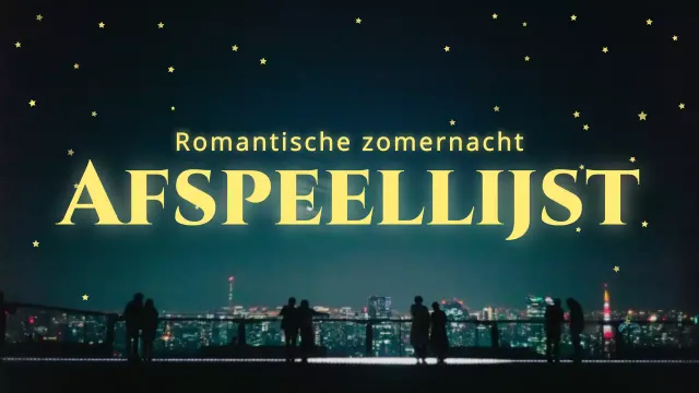 Eenvoudige zomeravond afspeellijst cover in marineblauw en geel