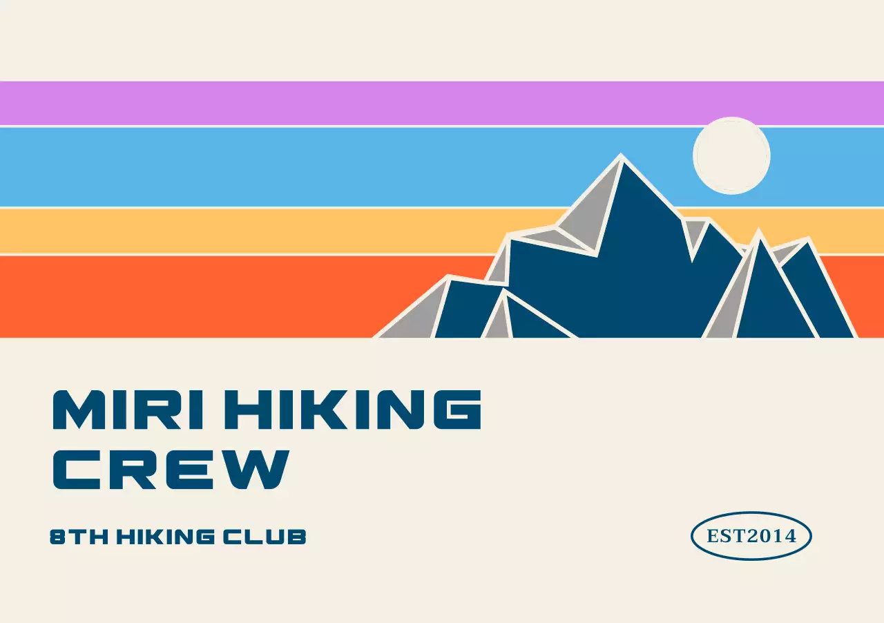 Promote mountain clubs with colorful illustrations of mountains and landscapes