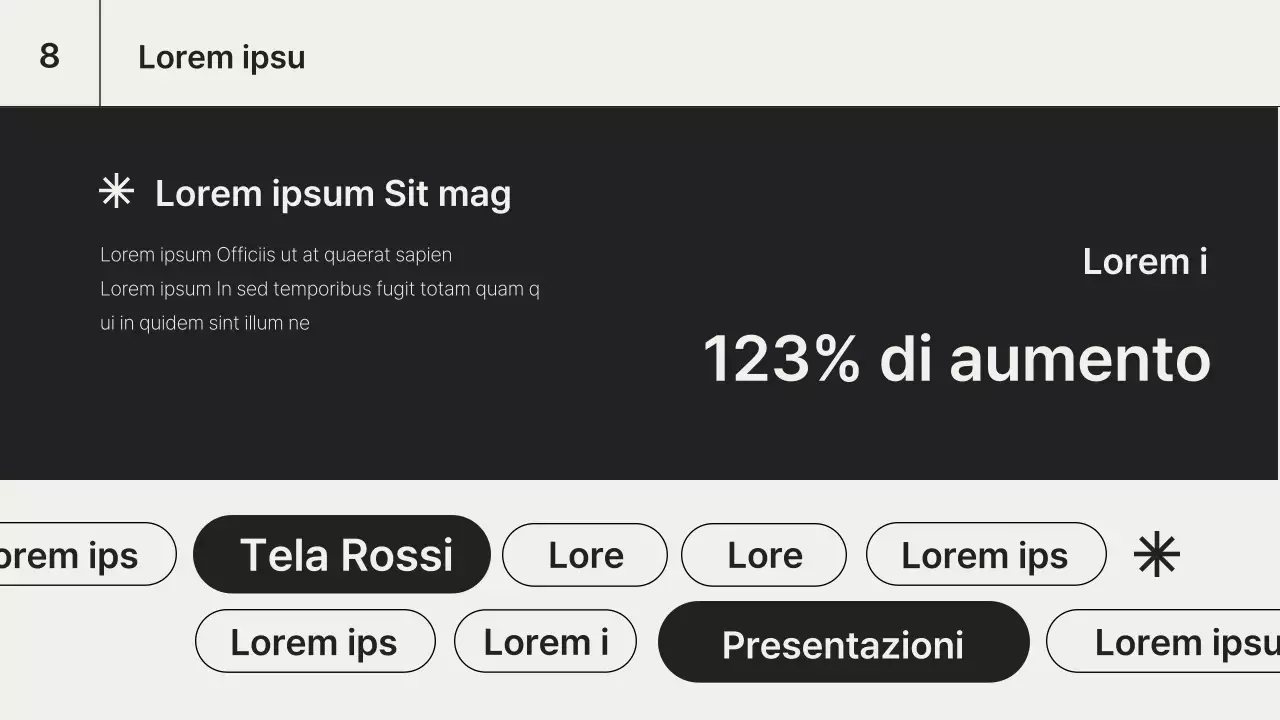 Una semplice presentazione di visualizzazione dei dati in bianco e nero
